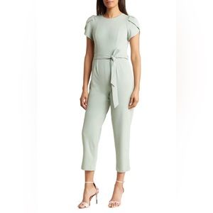 Calvin Klein mint green jumpsuit romper NWOT tulip sleeves pants size 10